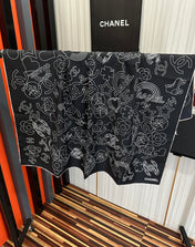 CHANEL 25S SCARF 90 IN SILK 738436