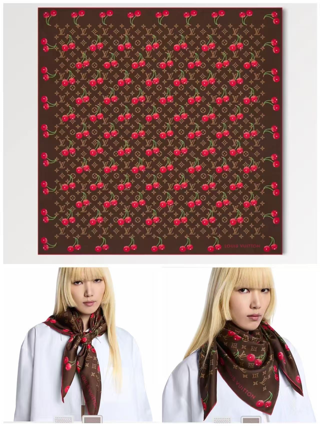 LV SCARF 90 CM IN SILK 05