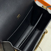 HM ROULIS 18 MINI BAG IN BLACK CALFSKIN GOLD-TONE HARDWARE