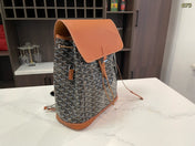 ALPIN BACKPACK 37 IN BROWN LAMBSKIN AND GOYARDINE CANVAS