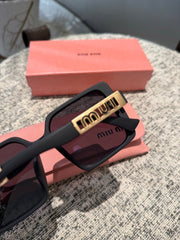 LOGO SQUARE SUNGLASSES 512016 IN BLACK ACETATE
