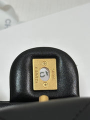 MAXI SHOPPING BAG 36 IN BLACK LAMBSKIN GOLD METALLIC