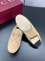 GUCCI 26S LOAFERS IN BEIGE SUEDE