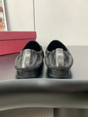 GUCCI 26S LOAFERS IN BLACK CANVAS