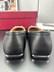 GUCCI 26S VITTORIA BALLERINA SHOES IN BLACK CALFSKIN