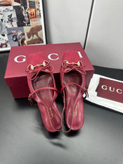 GUCCI 26S SLINGBACK 25 MM IN RED CANVAS
