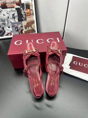 GUCCI 26S SLINGBACK 25 MM IN RED CALFSKIN