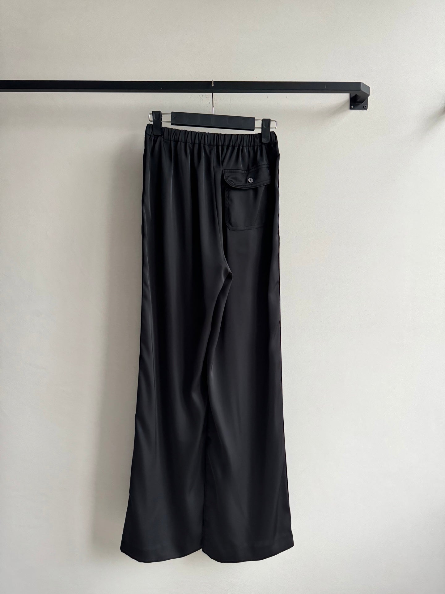 Loewe High Waisted Pants Black Satin Fabric