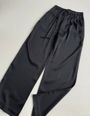 Loewe High Waisted Pants Black Satin Fabric