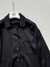 Loewe Shirt Black Satin Fabric