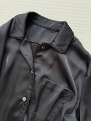Loewe Shirt Black Satin Fabric