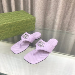 GG  marmont logo - embellished mattelasse leather sandal in purple