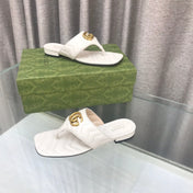 GG  marmont logo - embellished mattelasse leather sandal in white