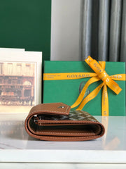 SAINT-GABRIEL WALLET 12 IN TAN CALFSKIN AND BLACK GOYARDINE CANVAS