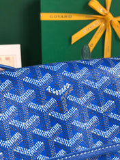 GRAND BLEU 16 IN SAPPHIRE BLUE GOYARDINE CANVAS AND LAMBSKIN