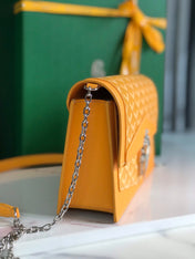DUCHESSE MARIE-CAROLINE BAG 25 IN YELLOW GOYARDINE CANVAS AND SMOOTH CALFSKIN