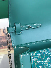 DUCHESSE MARIE-CAROLINE BAG 25 IN GREEN GOYARDINE CANVAS AND SMOOTH CALFSKIN
