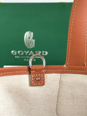SMALL BELHARRA 24 IN BLACK GOYARDINE CANVAS AND TAN LAMBSKIN