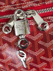 BOSTON 50 BAG IN RED GOYARDINE CANVAS AND CALFSKIN TRIM