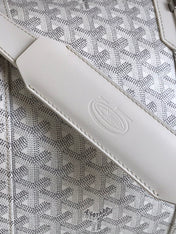 BOSTON 50 BAG IN WHITE GOYARDINE CANVAS AND CALFSKIN TRIM