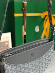 HIRONDELLE BAG 25 IN GRAY LAMBSKIN AND GOYARDINE CANVAS