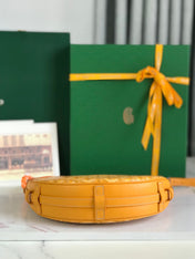 HIRONDELLE BAG 25 IN YELLOW LAMBSKIN AND GOYARDINE CANVAS