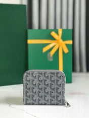 MATIGNON MINI WALLET 11 IN GRAY GOYARDINE CANVAS AND CALFSKIN