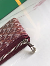 MATIGNON MINI WALLET 11 IN WINE RED GOYARDINE CANVAS AND CALFSKIN
