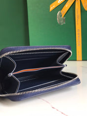 MATIGNON MINI WALLET 11 IN NAVY BLUE GOYARDINE CANVAS AND CALFSKIN
