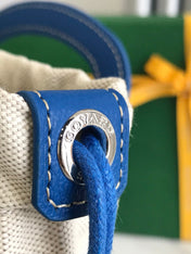 GOYA 26S BELUGA MINI BAG 23MM IN BLUE GOYARDINE CANVAS AND CALFSKIN