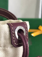 GOYA 26S BELUGA MINI BAG 23MM IN BURGUNDY BROWN GOYARDINE CANVAS AND CALFSKIN