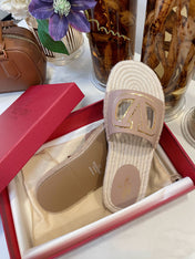 VLOGO CUT-OUT ESPADRILLES IN CREPE PINK CALFSKIN