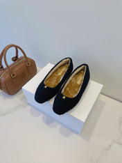 CELINE 26S FLAT SHOES IN BLACK WOOL