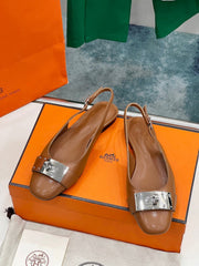 INNOCENTE SLINGBACK CARAMEL CALFSKIN