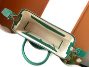 CISALPIN DOCUMENT CASE 39 IN GREEN GOYARDINE CANVAS AND CALFSKIN