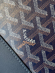 CISALPIN DOCUMENT CASE 39 IN NAVY BLUE GOYARDINE CANVAS AND CALFSKIN