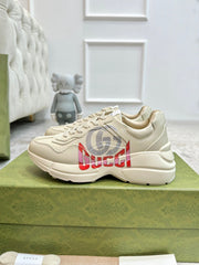 GG RHYTON TRAINER WHITE LAMBSKIN WITH H LETTER