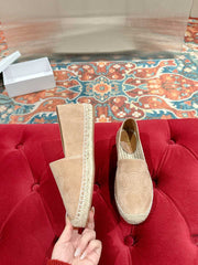 ESPADRILLES BEIGE SUEDE EMBOSSED LOGO