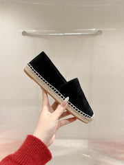 ESPADRILLES BLACK SUEDE EMBOSSED LOGO