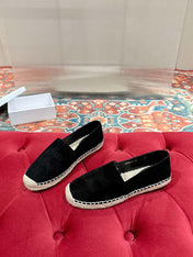 ESPADRILLES BLACK SUEDE EMBOSSED LOGO
