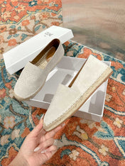 ESPADRILLES WHITE SUEDE EMBOSSED LOGO