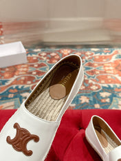 ESPADRILLES WHITE LAMBSKIN BROWN TRIOMPHE