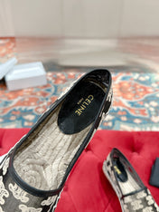 ESPADRILLES IN BLACK MIX BEIGE MESH