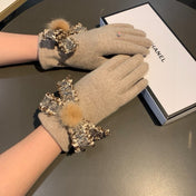 GLOVES IN PALE BROWN WOOL 420538