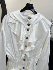 CHANEL 25S HOODED JACKET WITH LACE TRIM 409