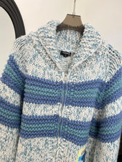 CHANEL 25S BLUE STRIPED CARDIGAN 620415