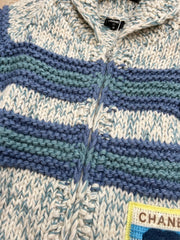 CHANEL 25S BLUE STRIPED CARDIGAN 620415