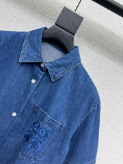 LOEWE SHORT-SLEEVE DENIM SHIRT 269343
