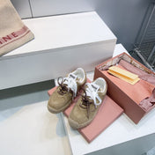 MIUMIU 26S LACE UP ESPADRILLE SNEAKERS IN LIGHT BROWN SUEDE ROPE SOLE