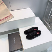 CHANEL 26S GUM SOLE SNEAKERS IN BLACK SUEDE